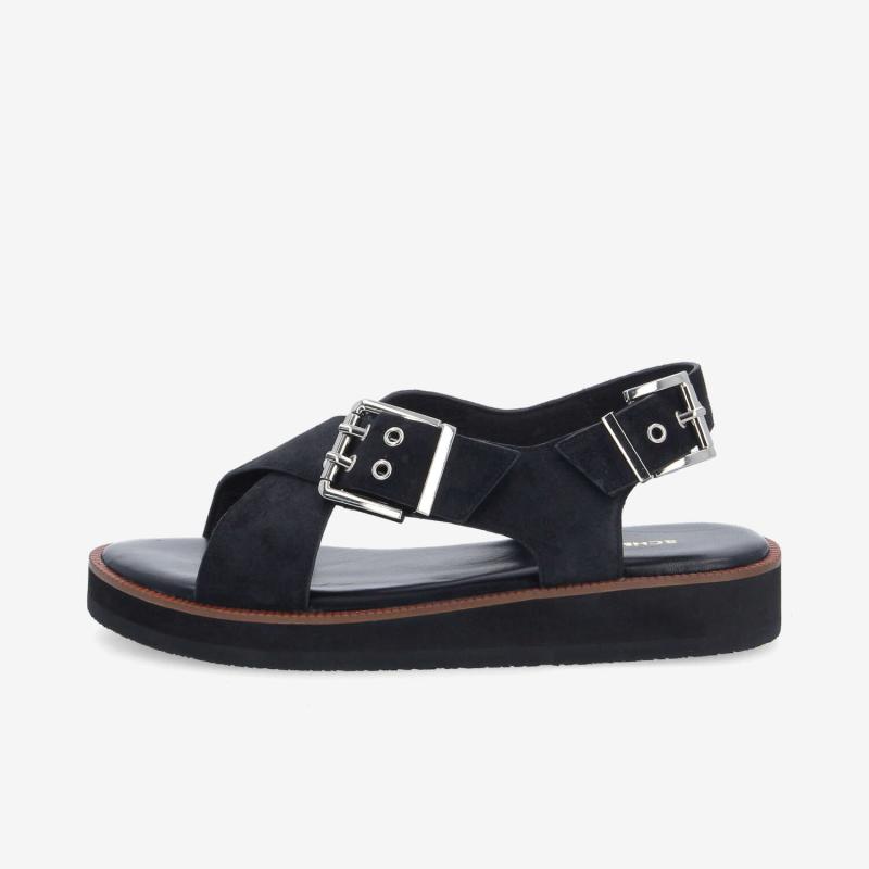 SIGUI CROSS SANDAL W - SUEDE - NOIR